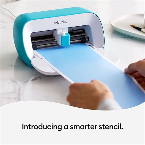 2008851 - Cricut Joy Smart Stencil 14 Cm X 122 Cm; 1 roll 5.5 in x 4 ft (13.9 cm x 1.2 m); Works without a cutting mat – just load & go!; Create clean lines on both curved & flat surfaces; Great for walls, glass, wood & canvas; Durable, yet removes without residue; Translucent blue for easy alignment; Works with sponge brushes, paint brushes, roller paint & spray paint; Use with Cricut Transfer Tape for precise transfer